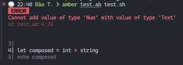 amber compile error