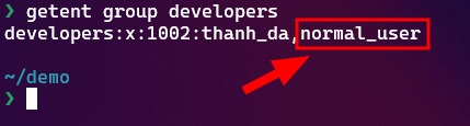 Hoặc có thể dùng lib command 'members group_name'